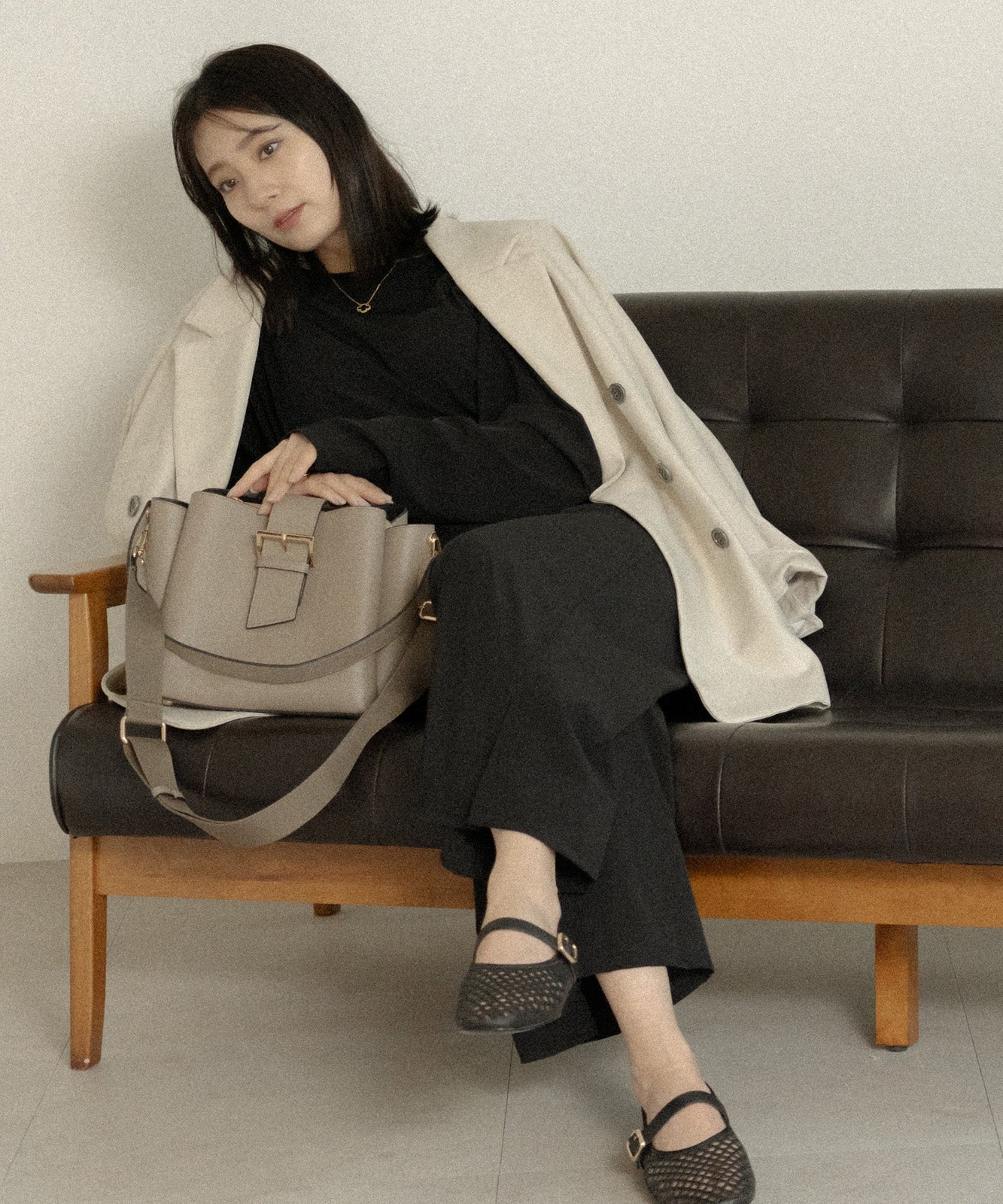 REAIMER フラップベルト カウレザー ハンドバッグ ショルダーバッグ レディース