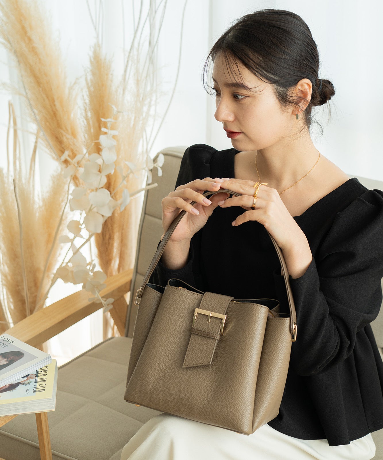 REAIMER フラップベルト カウレザー ハンドバッグ ショルダーバッグ レディース