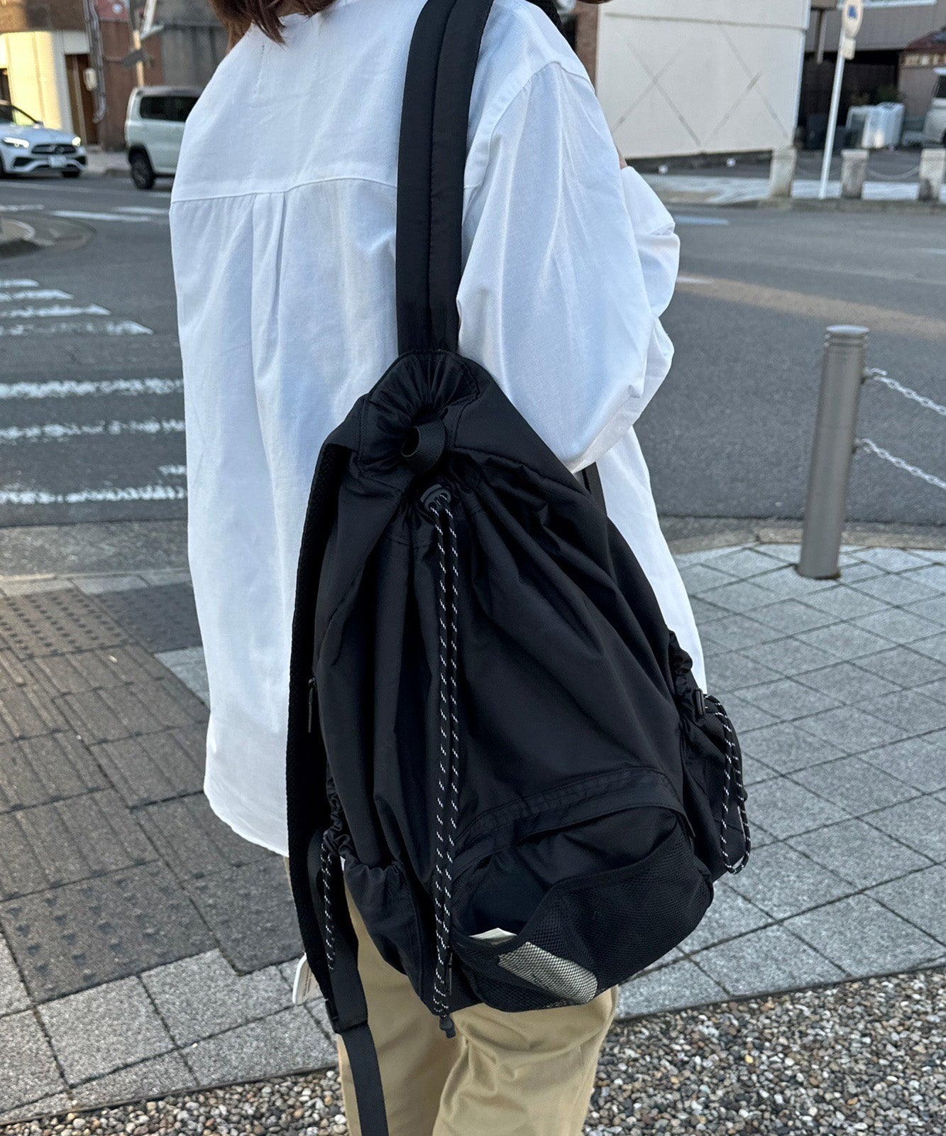 mika×DEVICE ナイロン パラコード 巾着 ドロスト バックパック リュック メンズ レディース