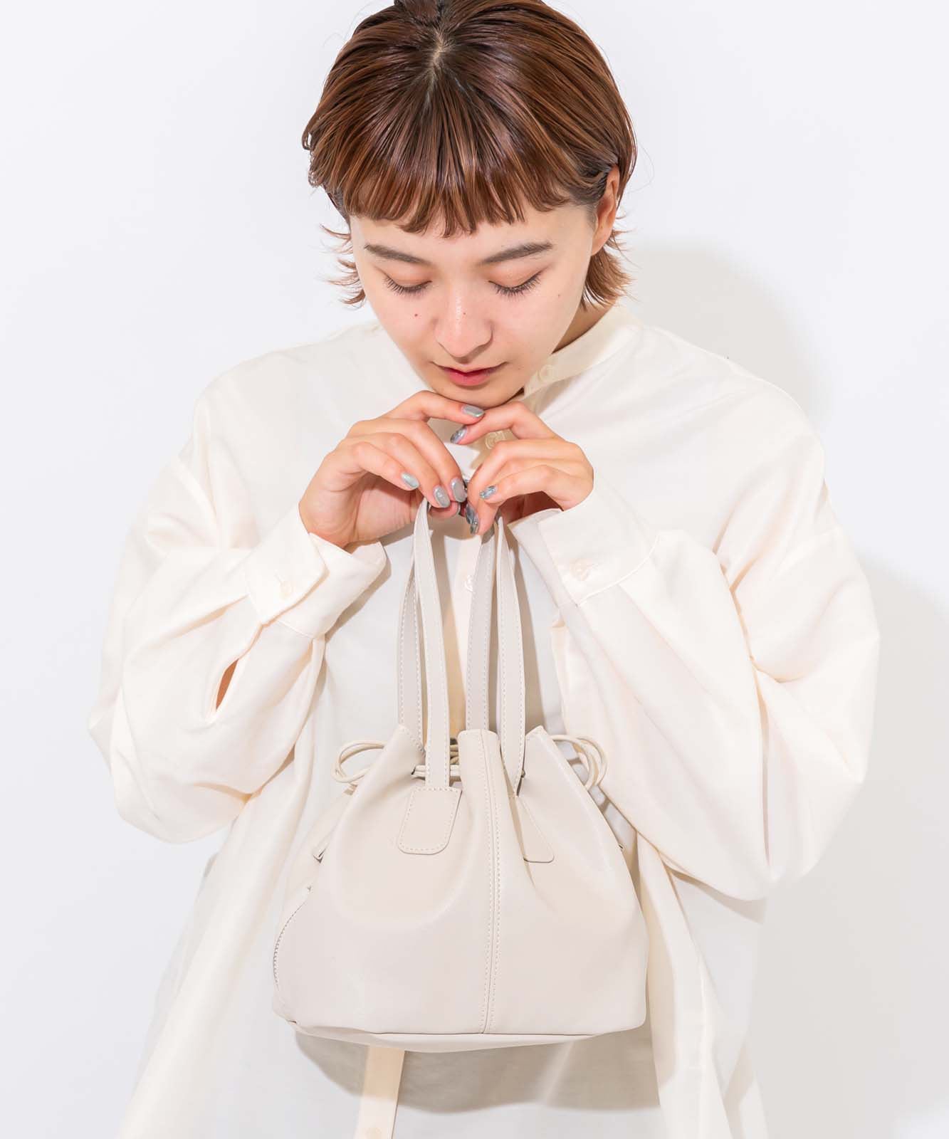 Rename フェイクレザー 3WAY 巾着トートバッグ 巾着バッグ RSG20028