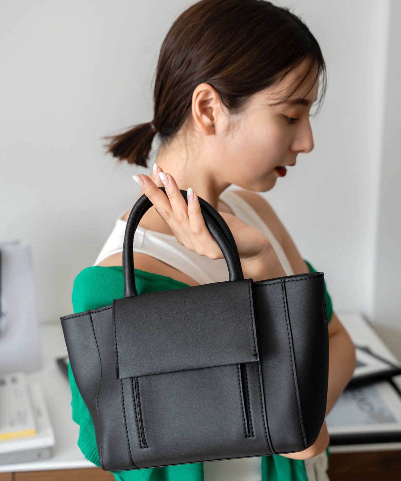 【インフルエンサーchika×DEVICE コラボ】 Rename ボートシェイプ 2WAY ミニトートバッグ メンズ レディース