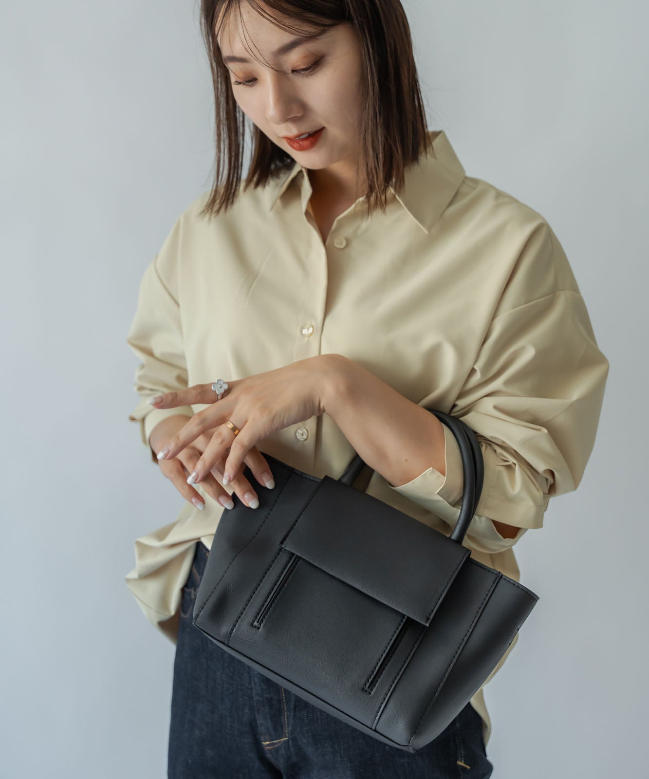 【インフルエンサーchika×DEVICE コラボ】 Rename ボートシェイプ 2WAY ミニトートバッグ メンズ レディース