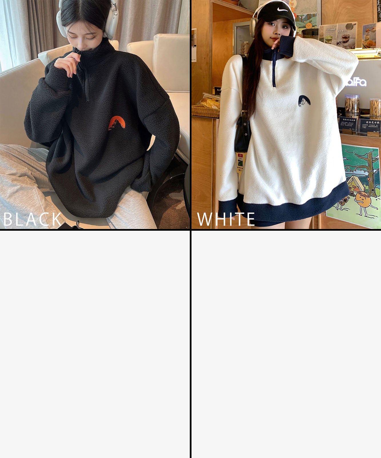 DEVICE select ビッグシルエット ワンポイント刺繍 ハーフジップ トラックジャケット オーバーサイズ メンズ レディース 秋服 冬服
