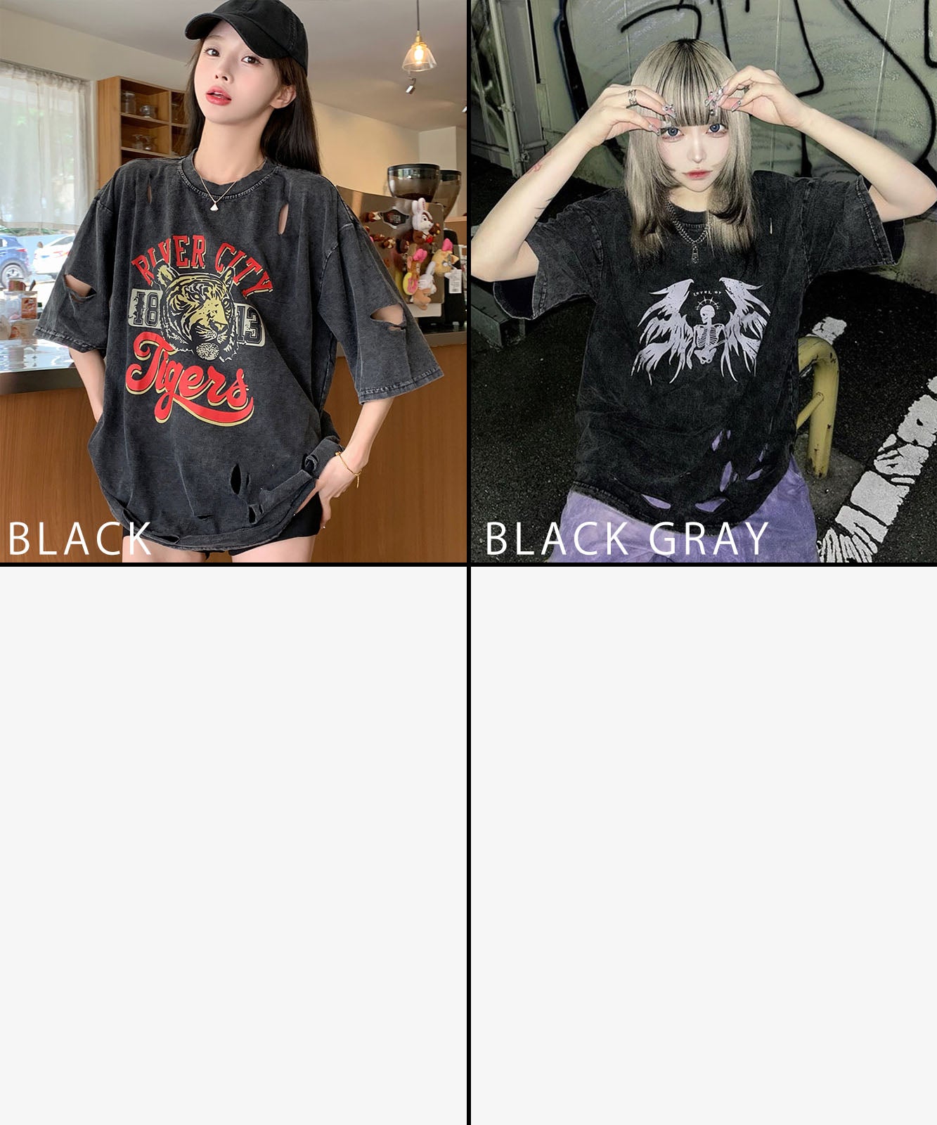 DEVICE select タイガープリント ダメージ加工 ピグメント 半袖 Tシャツ メンズ レディース