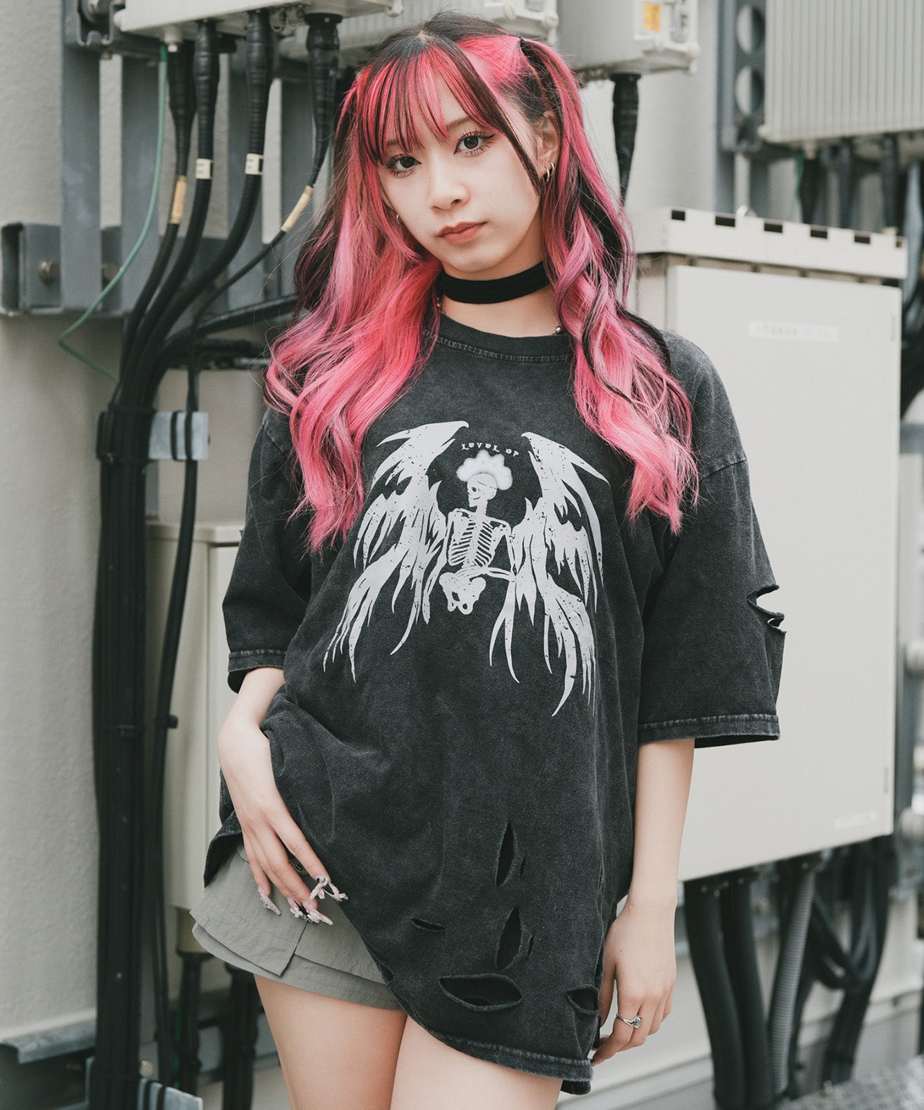 DEVICE select タイガープリント ダメージ加工 ピグメント 半袖 Tシャツ メンズ レディース