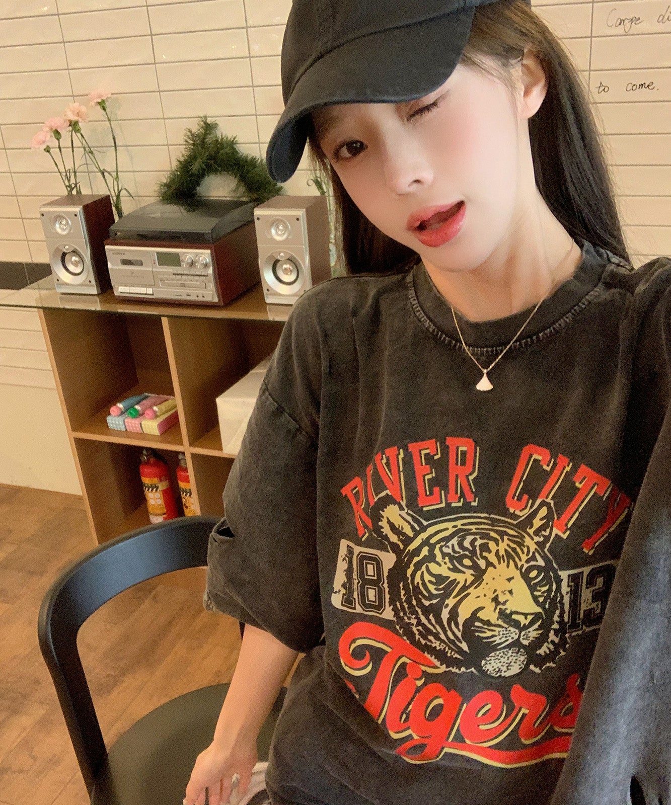 DEVICE select タイガープリント ダメージ加工 ピグメント 半袖 Tシャツ メンズ レディース