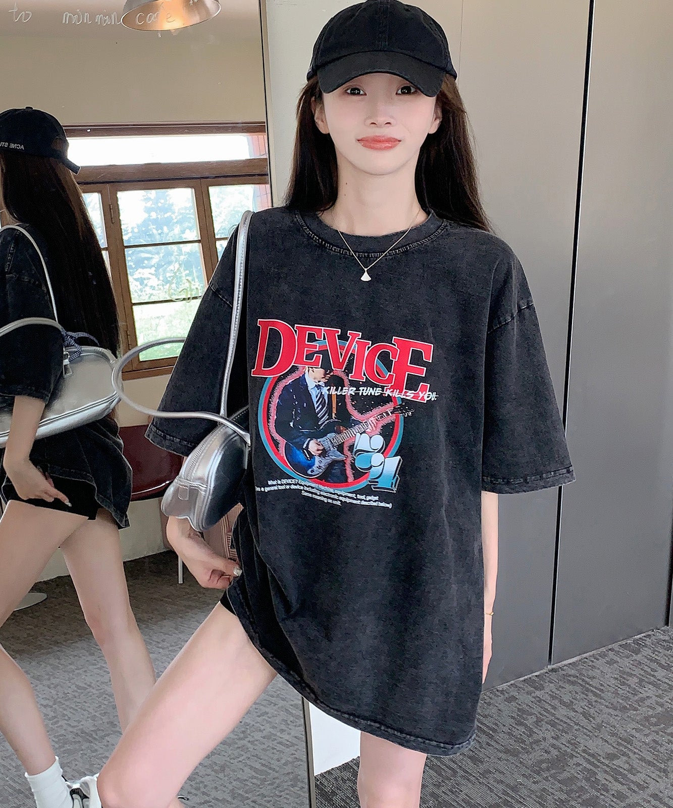 DEVICE select AIデザイン ロック バンド ピグメント ヴィンテージライク 古着風 Tシャツ メンズ レディース