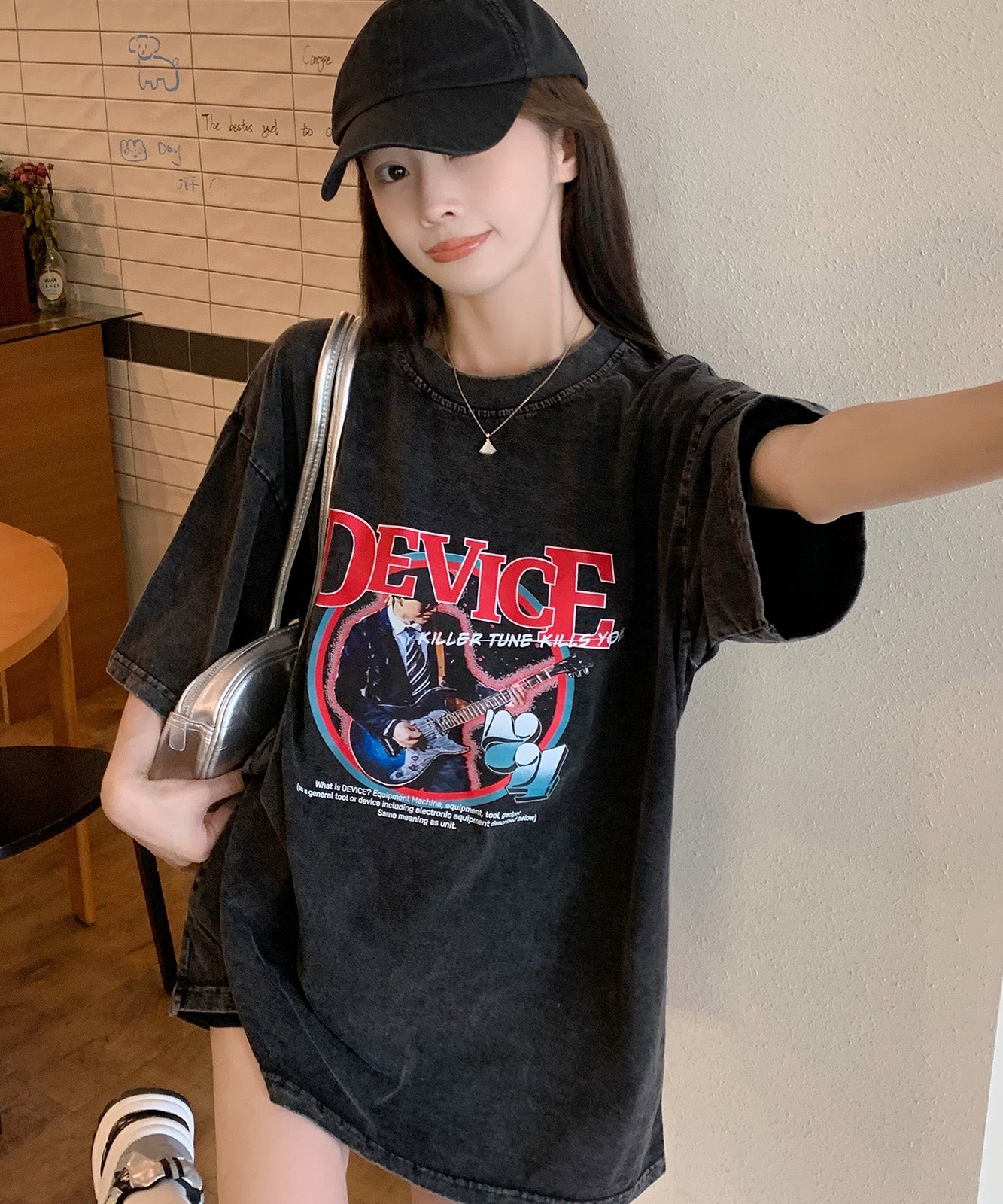 DEVICE select AIデザイン ロック バンド ピグメント ヴィンテージライク 古着風 Tシャツ メンズ レディース