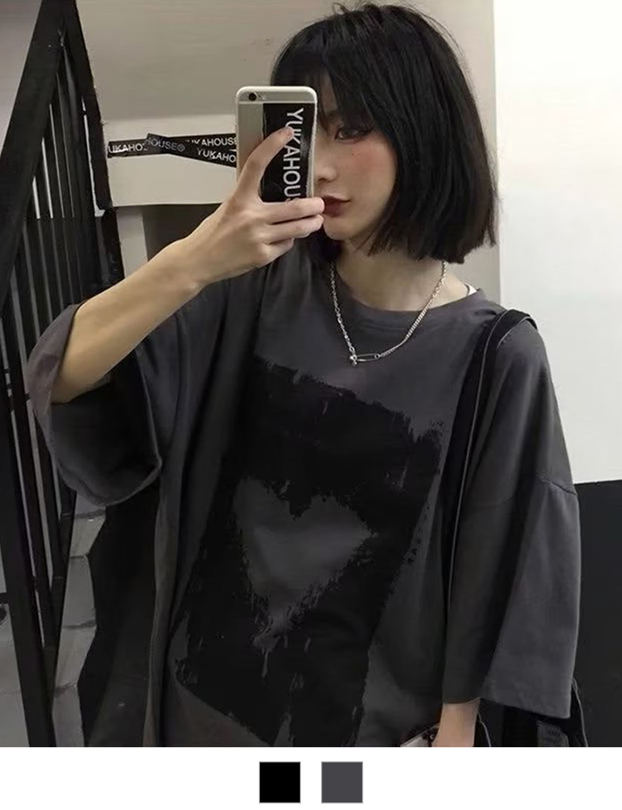 DEVICE select ヴィンテージライク ハート プリント 古着風 半袖 ビッグシルエット Tシャツ メンズ レディース