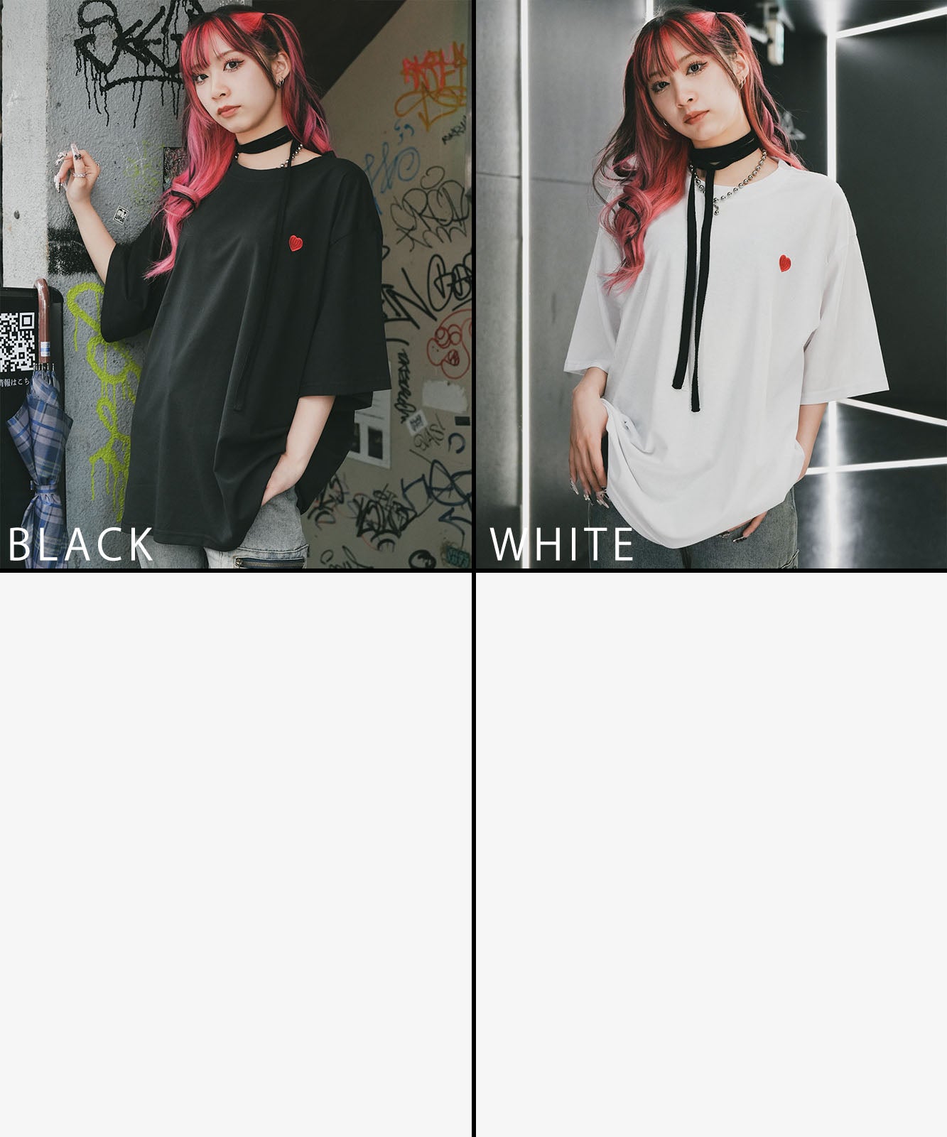 DEVICE select プレーン ワンポイント ハート刺繍T ビッグシルエット メンズ レディース