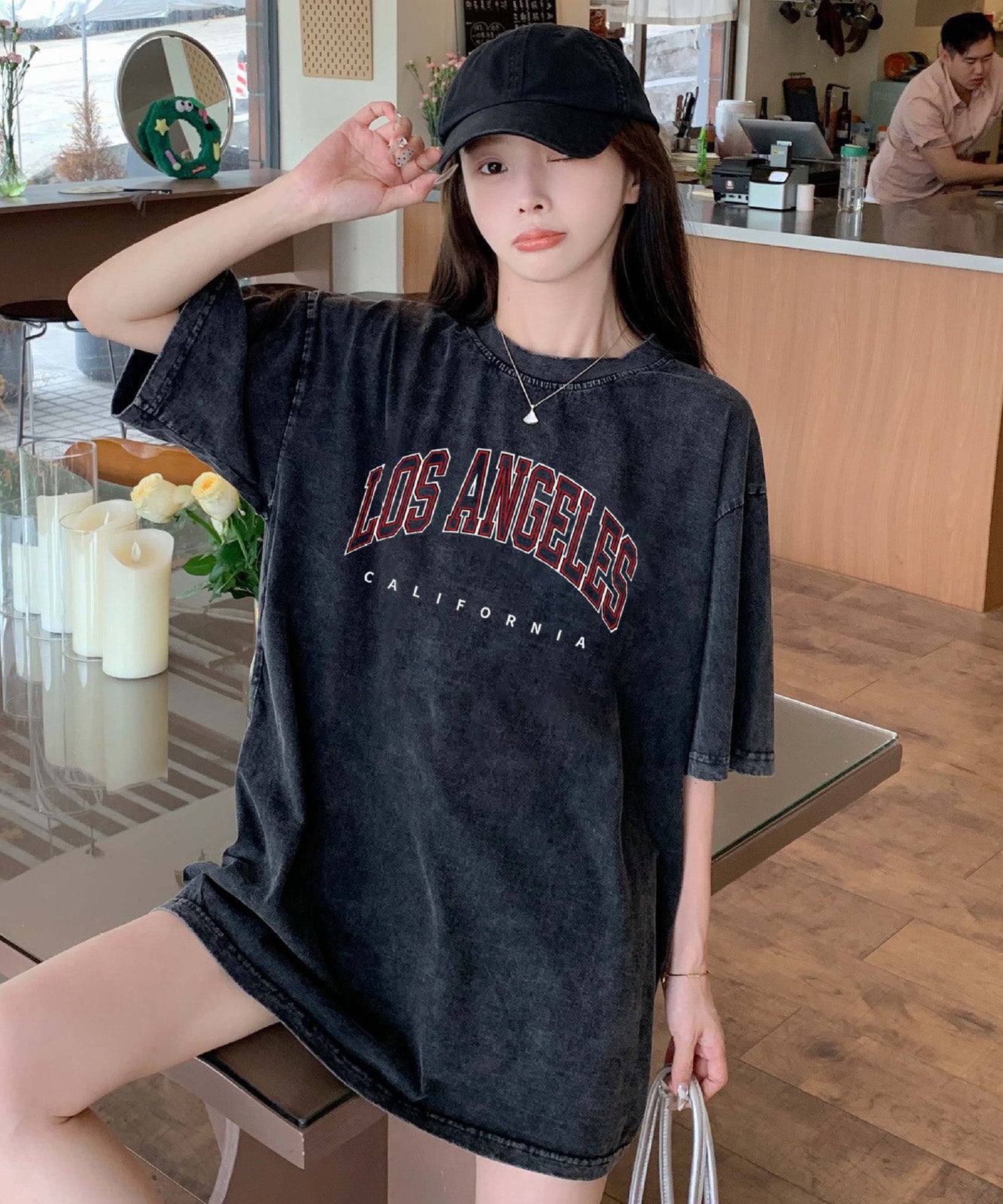 DEVICE select ロゴ プリント ピグメント 古着風 ビッグシルエット 半袖 Tシャツ メンズ レディース