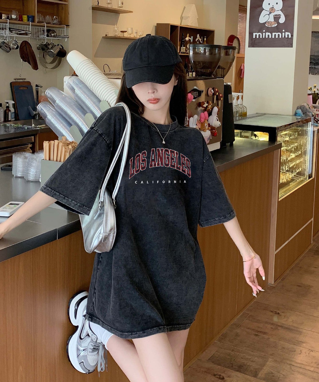 DEVICE select ロゴ プリント ピグメント 古着風 ビッグシルエット 半袖 Tシャツ メンズ レディース