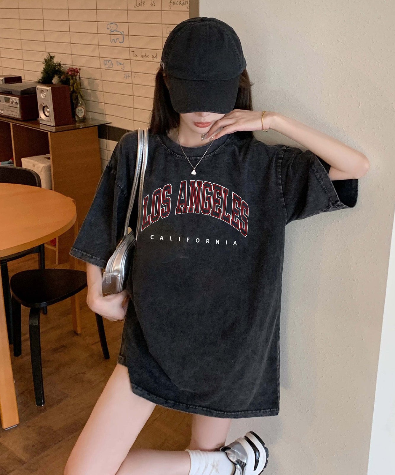 DEVICE select ロゴ プリント ピグメント 古着風 ビッグシルエット 半袖 Tシャツ メンズ レディース