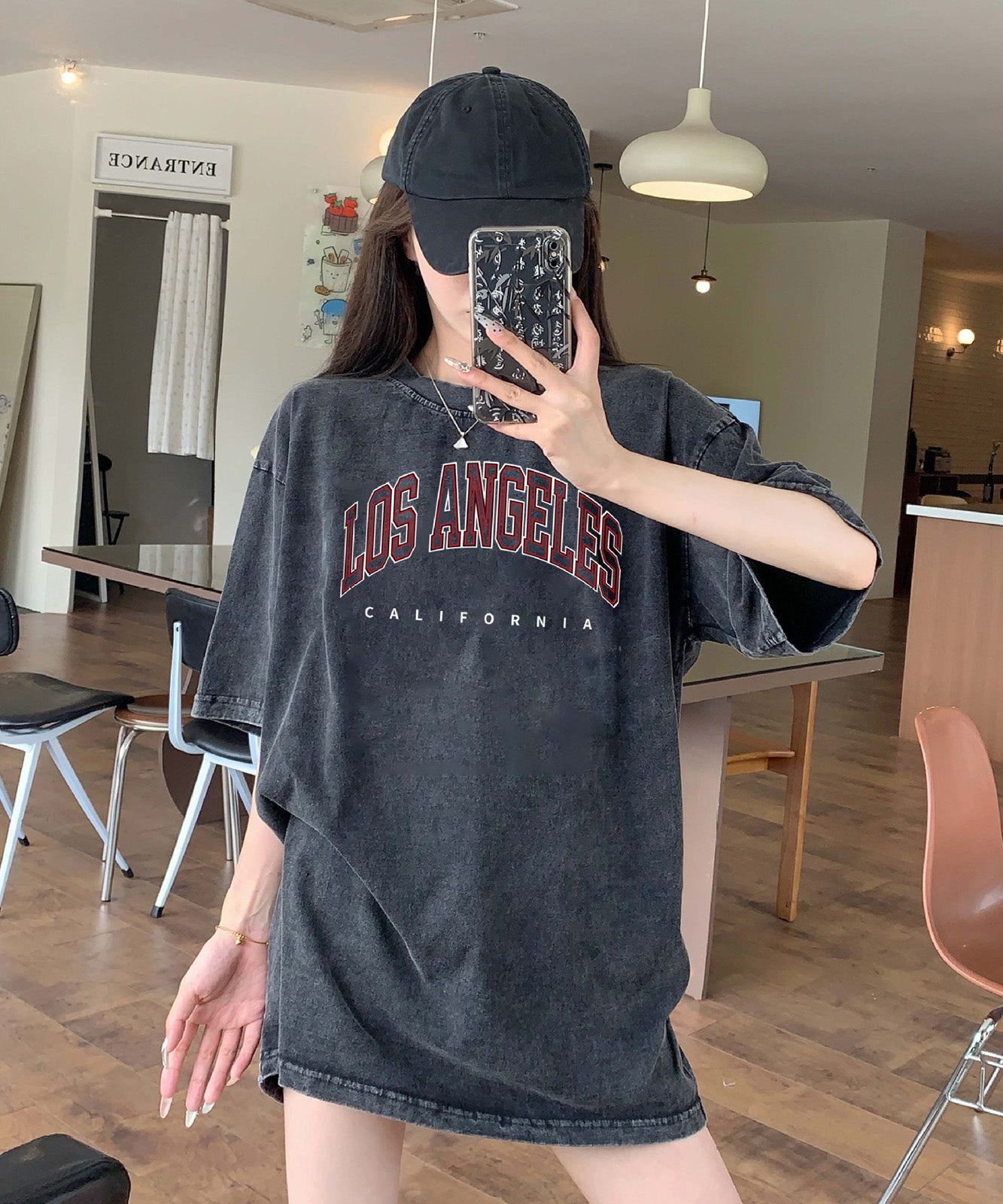 DEVICE select ロゴ プリント ピグメント 古着風 ビッグシルエット 半袖 Tシャツ メンズ レディース