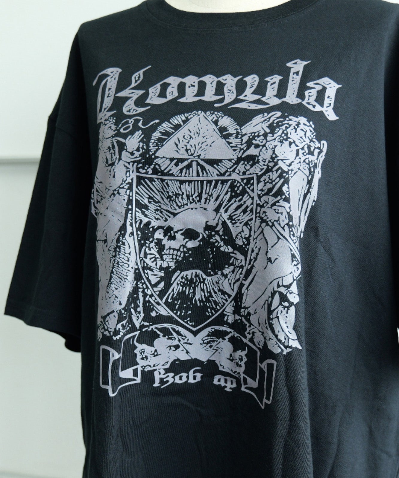 DEVICE select オーバーサイズ ドクログラフィック スカルプリント 半袖Tシャツ メンズ レディース