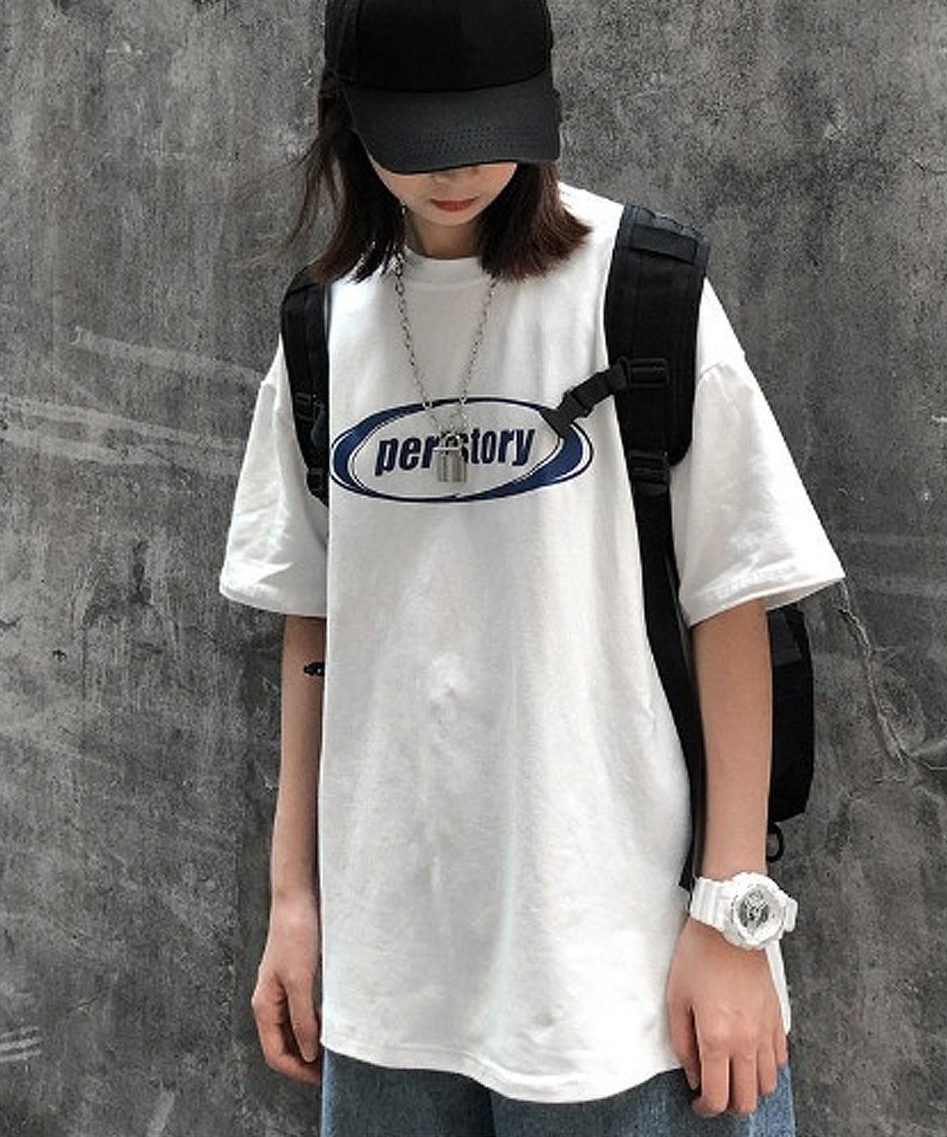 DEVICE select ストリート風 ルーズスタイル 半袖Tシャツ メンズ レディース