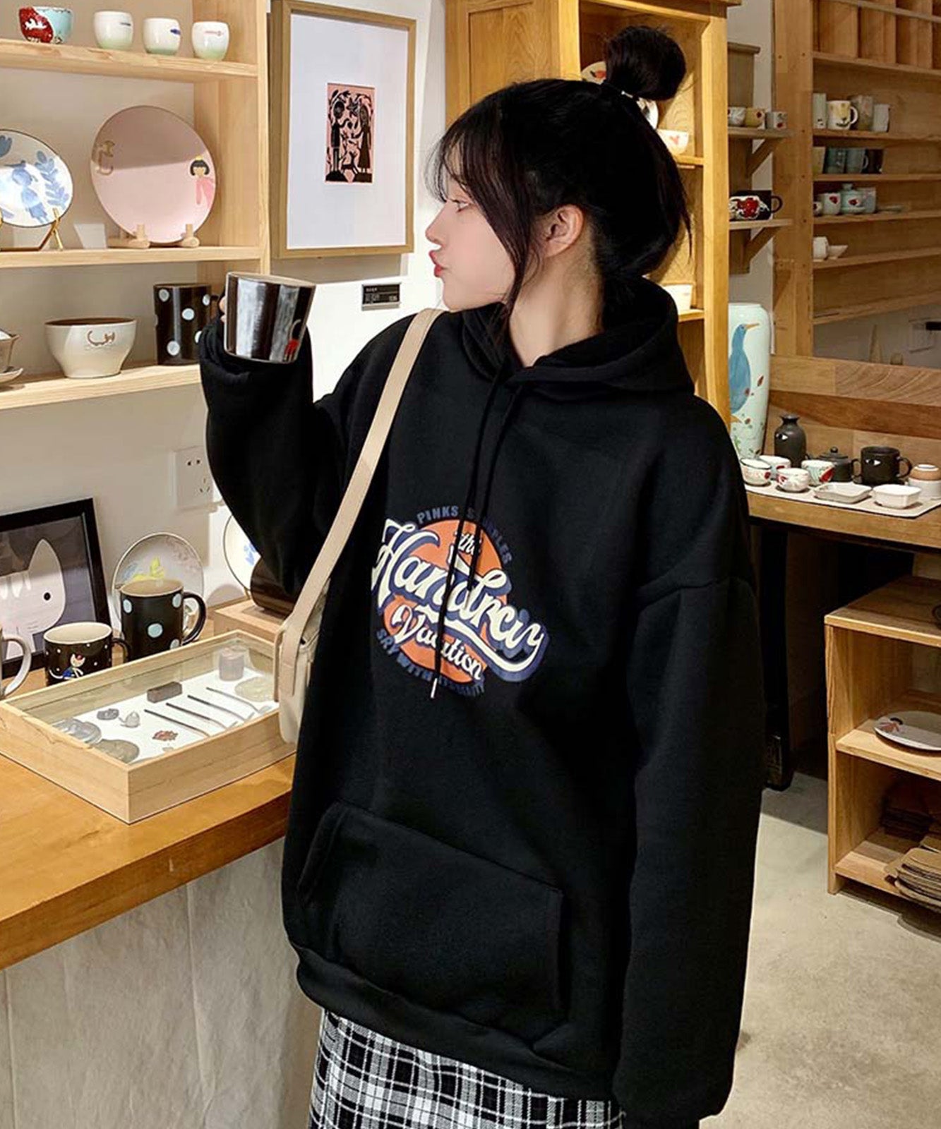 DEVICE select サークルプリント ロゴ ビッグシルエット プルオーバー スウェット メンズ レディース