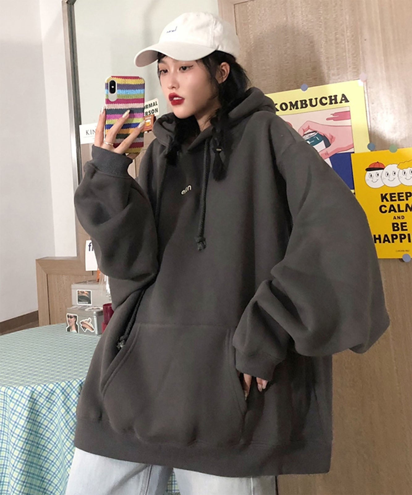 DEVICE select 韓国スタイル ビッグシルエット フーディ パーカー メンズ レディース ユニセックス
