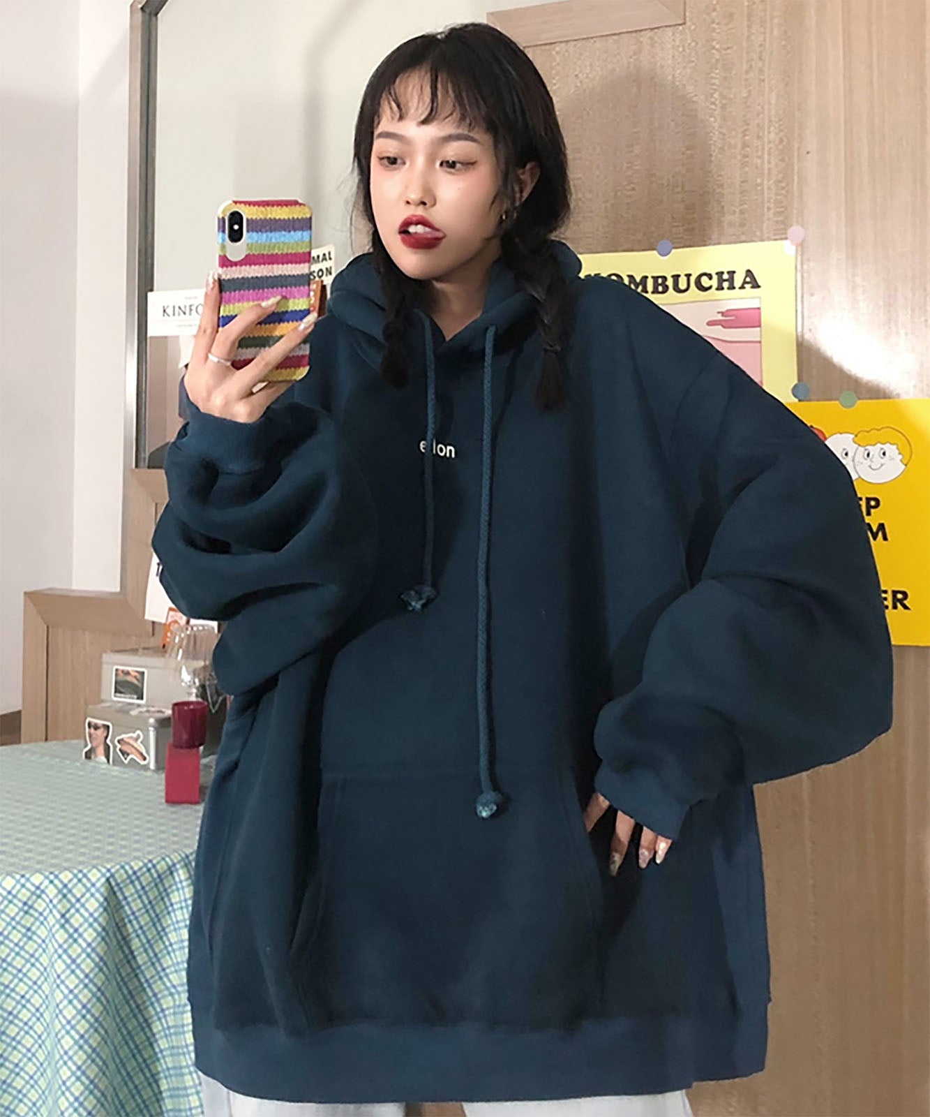 DEVICE select 韓国スタイル ビッグシルエット フーディ パーカー メンズ レディース ユニセックス
