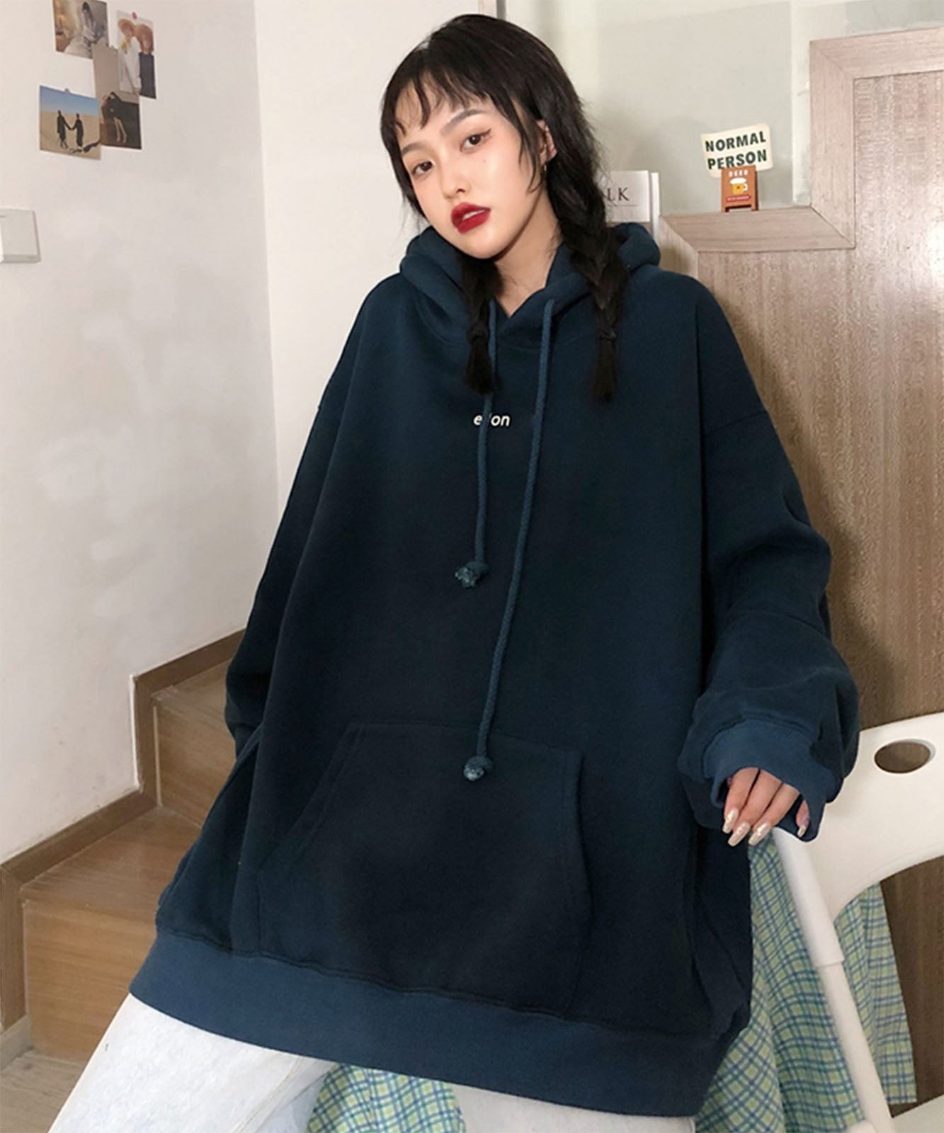 DEVICE select 韓国スタイル ビッグシルエット フーディ パーカー メンズ レディース ユニセックス