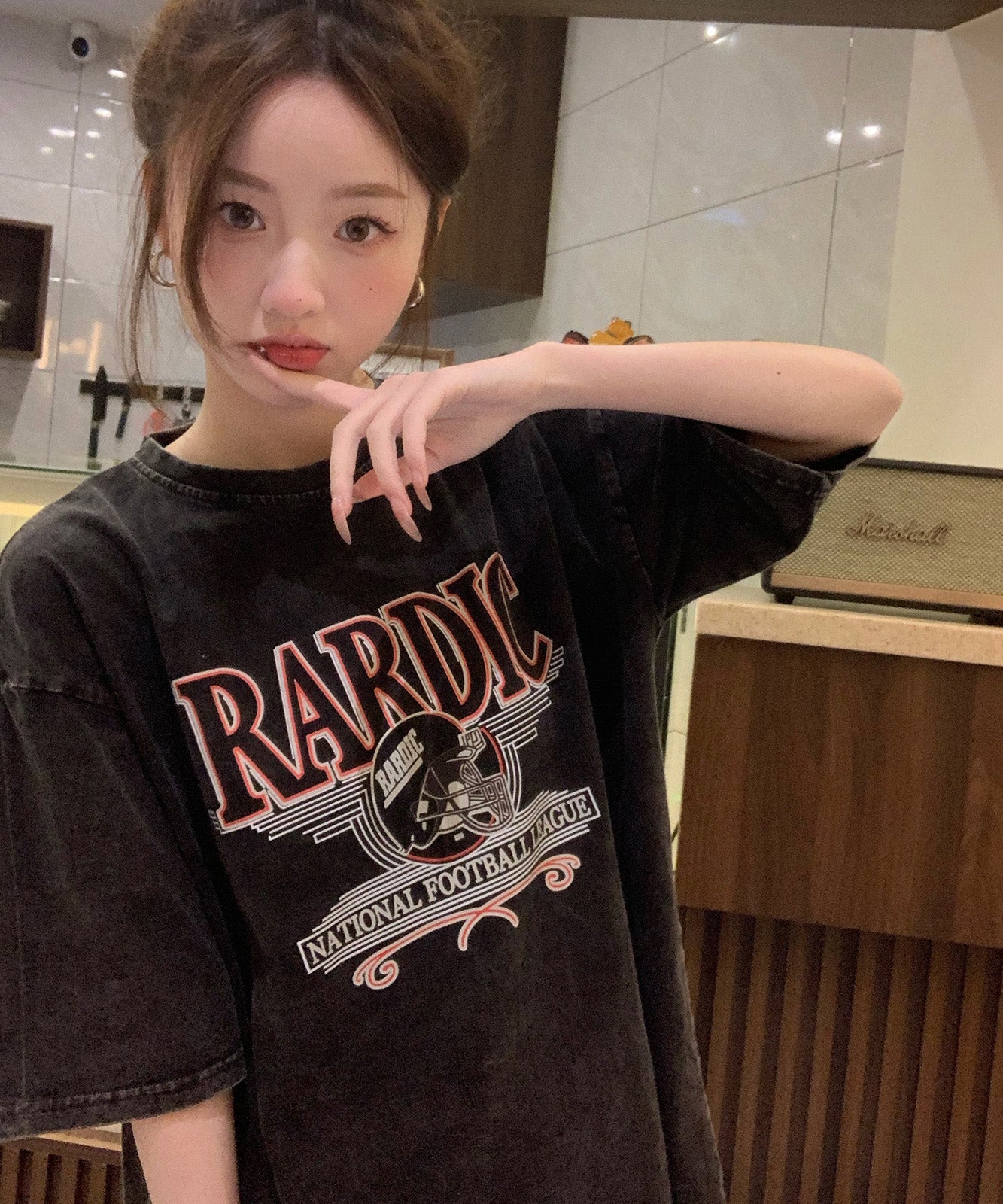 DEVICE select ビッグシルエット ジャンキープリント ピグメント 半袖 Tシャツ 古着風 フライドポテト カレッジロゴ メンズ レディース ユニセックス