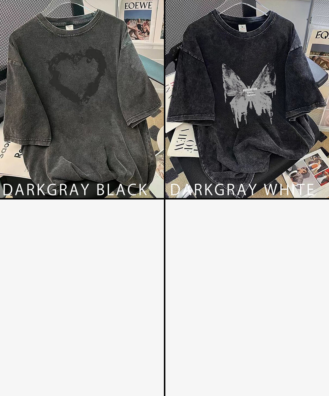 DEVICE select ビッグシルエット ジャンキープリント ピグメント 半袖 Tシャツ 古着風 フライドポテト カレッジロゴ メンズ レディース ユニセックス