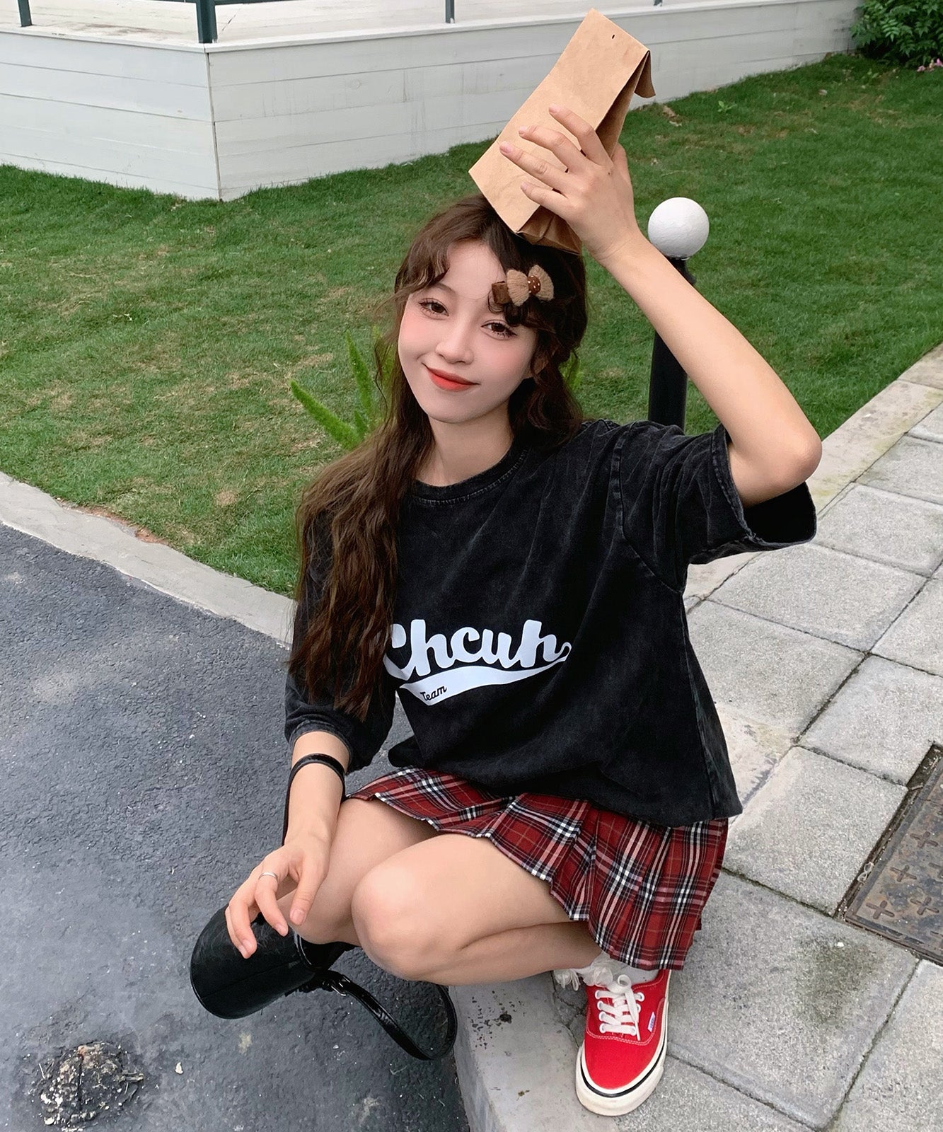 DEVICE select ビッグシルエット ジャンキープリント ピグメント 半袖 Tシャツ 古着風 フライドポテト カレッジロゴ メンズ レディース ユニセックス