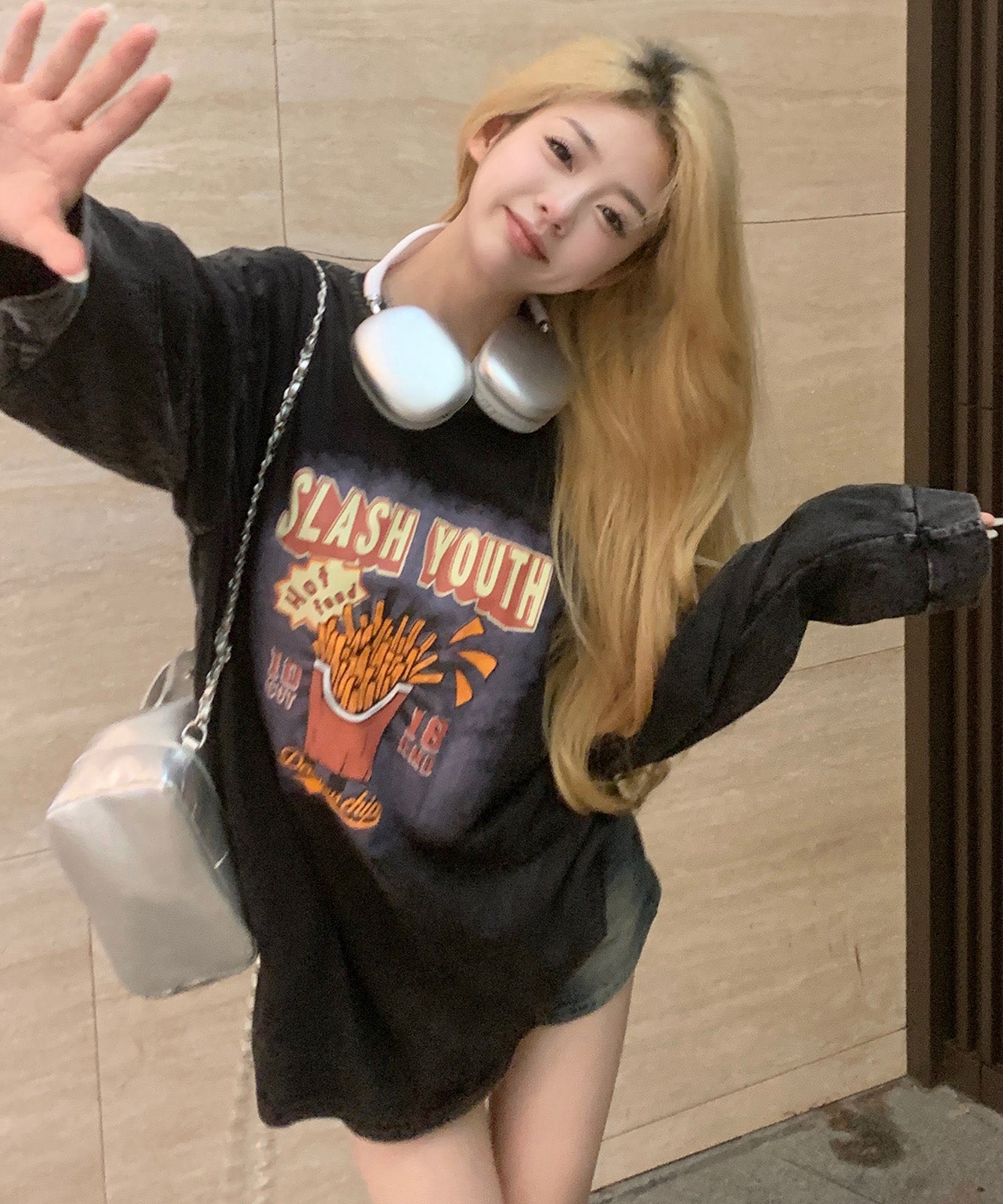 DEVICE select ジャンキープリント ピグメント ロンT 古着風 ロングスリーブTシャツ メンズ レディース 秋服