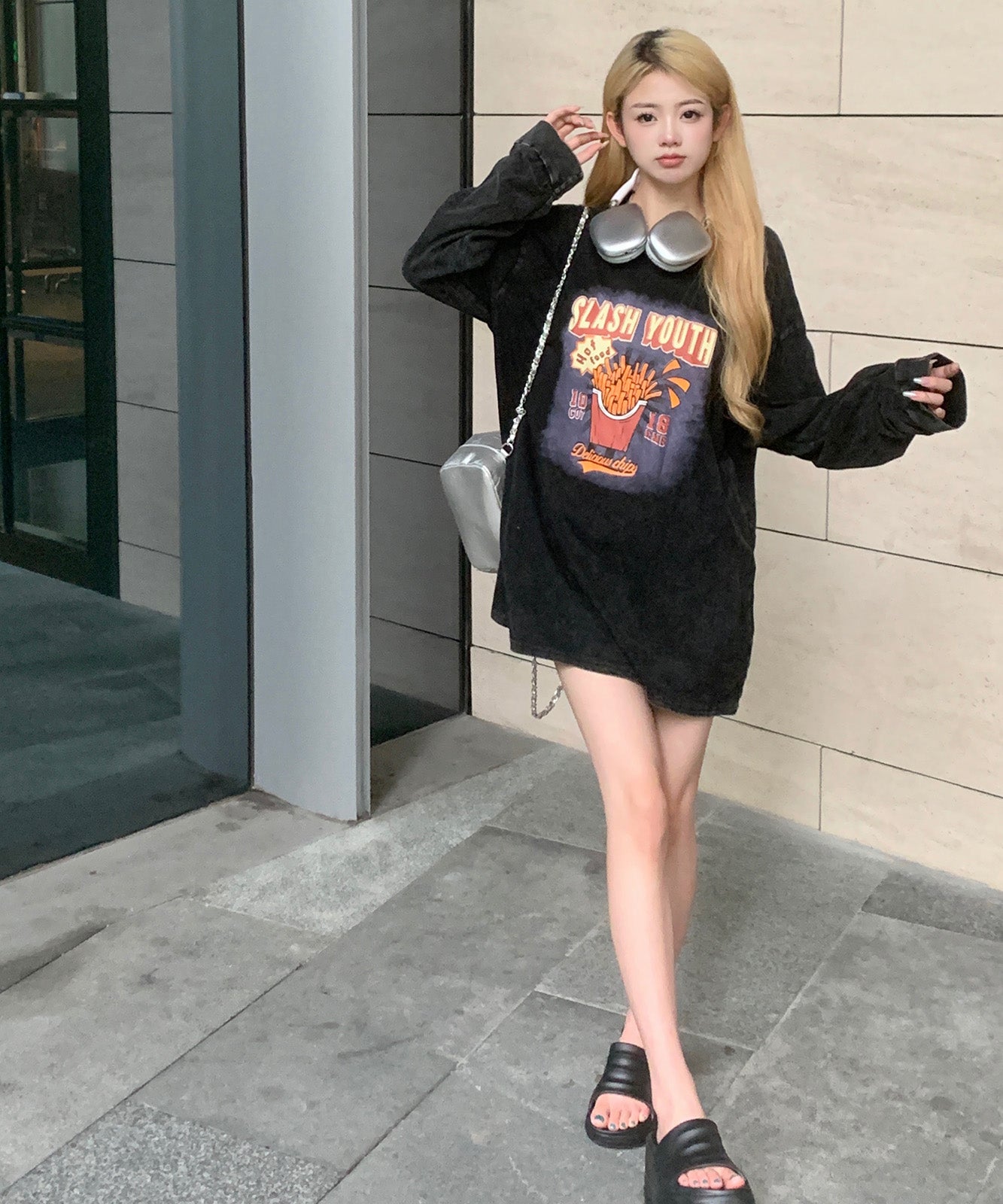 DEVICE select ジャンキープリント ピグメント ロンT 古着風 ロングスリーブTシャツ メンズ レディース 秋服