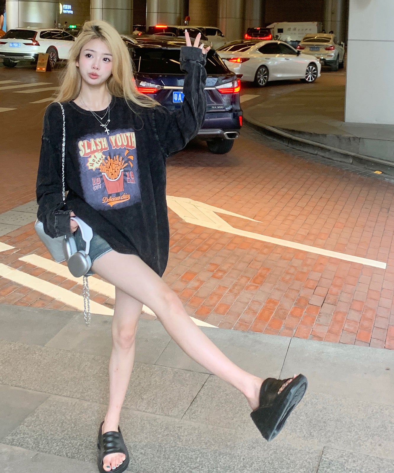 DEVICE select ジャンキープリント ピグメント ロンT 古着風 ロングスリーブTシャツ メンズ レディース 秋服