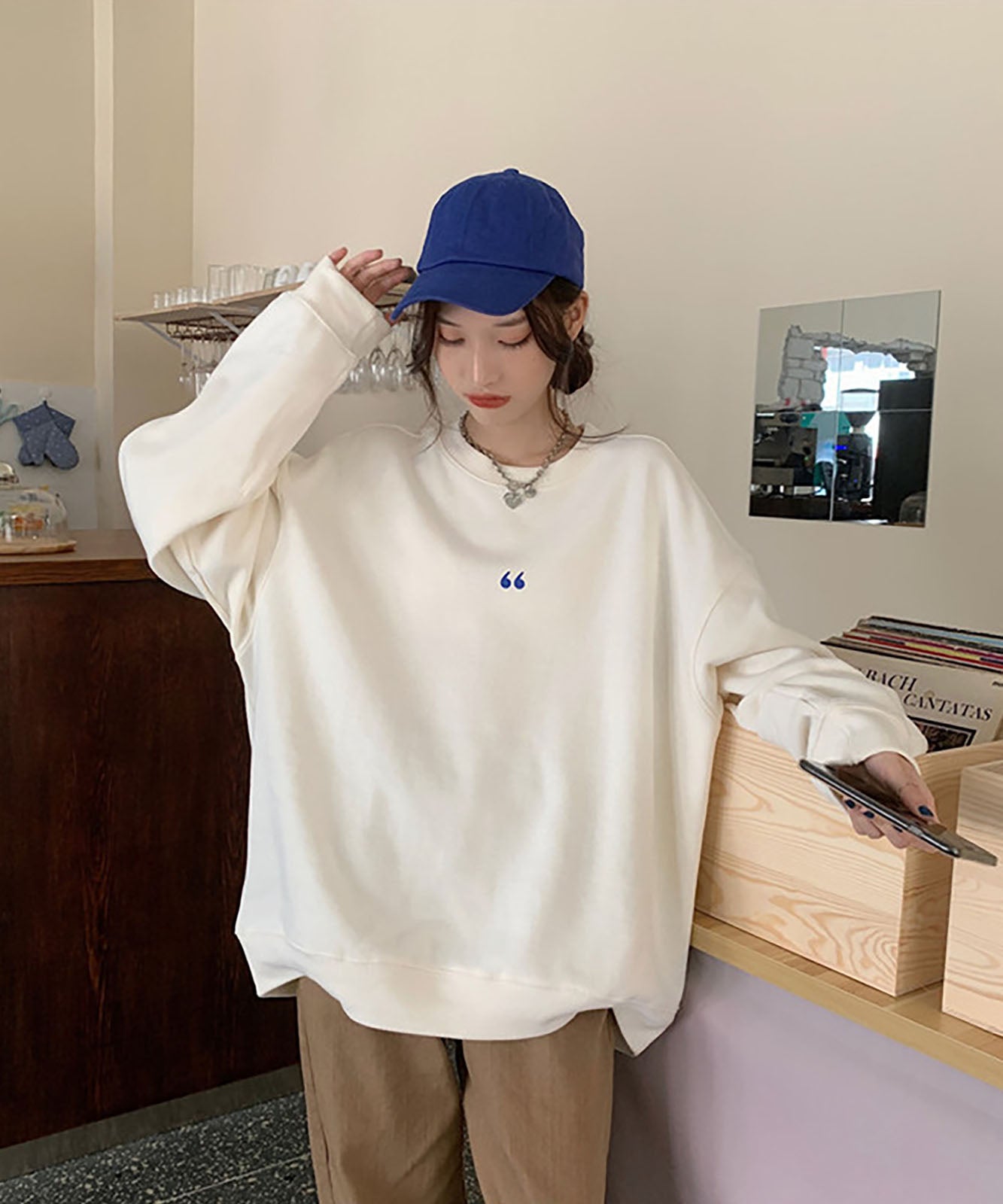 シンボルマーク シンプル ワンポイント オーバーサイズ スウェット トレーナー ビッグシルエット ノームコア メンズ レディース
