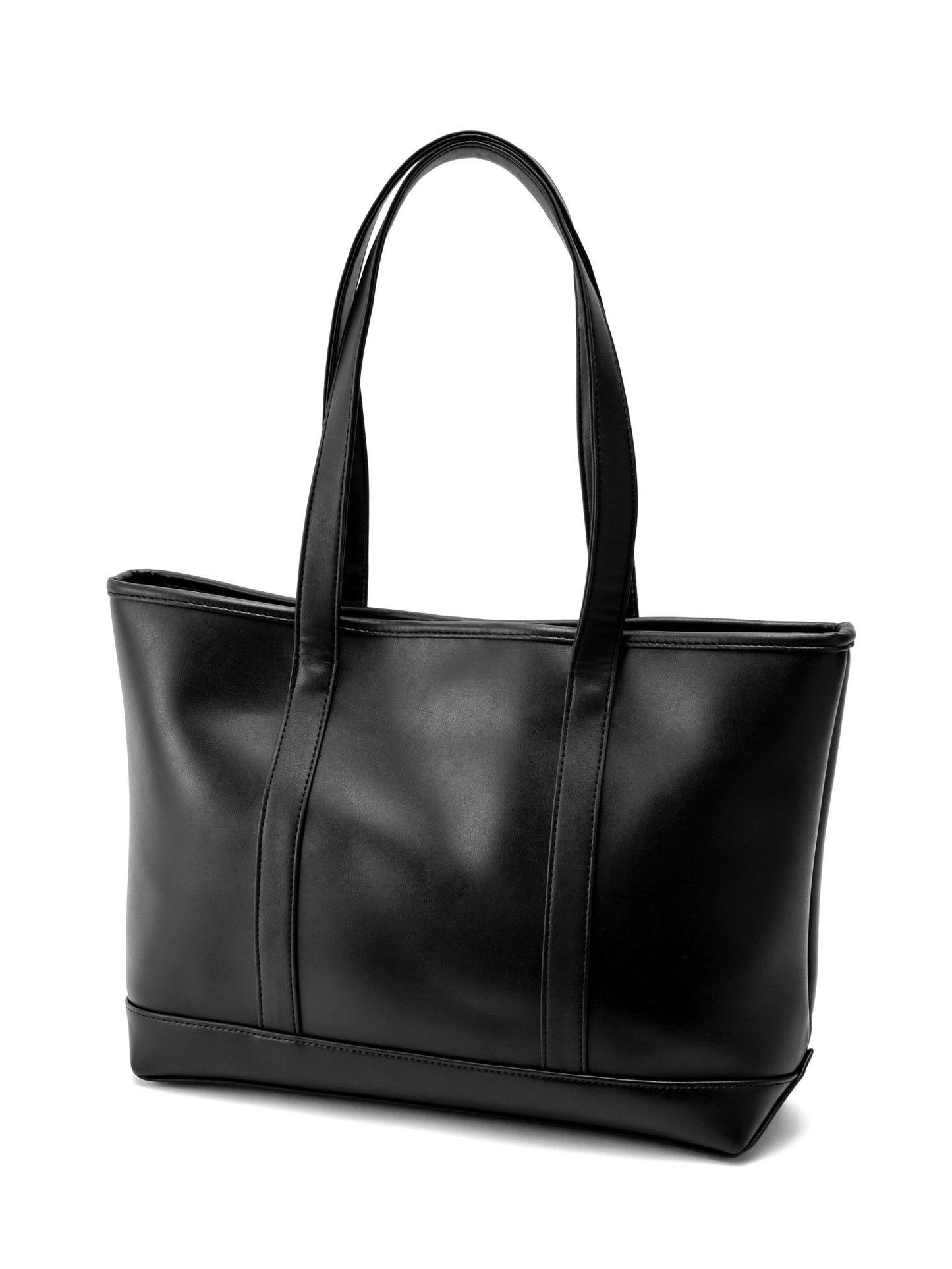 DEVICE＋ フェイクレザー シックデザイントートバッグ