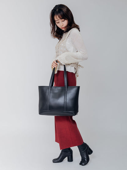 DEVICE＋ フェイクレザー シックデザイントートバッグ
