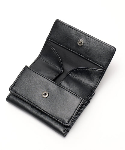 L.R.M フェイクレザー コンパクト財布 合皮 メンズ レディース