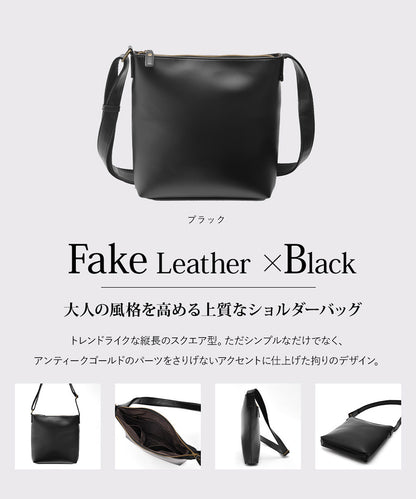 DEVICE フェイクレザー ゴールドカラー ショルダーバッグ