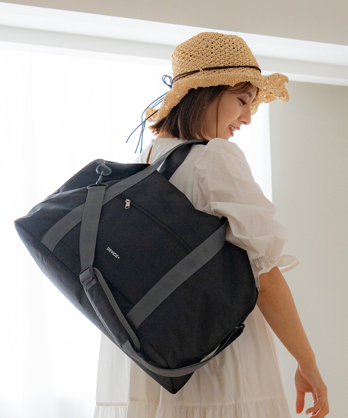 DEVICE＋ 【折りたたんで収納可能】 デバイスプラス 大容量 3way ボストンバッグ メンズ レディース