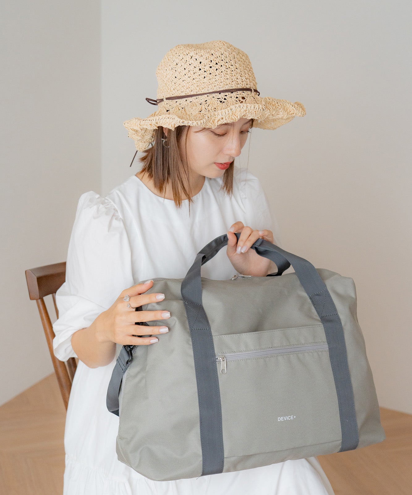 DEVICE＋ 【折りたたんで収納可能】 デバイスプラス 大容量 3way ボストンバッグ メンズ レディース