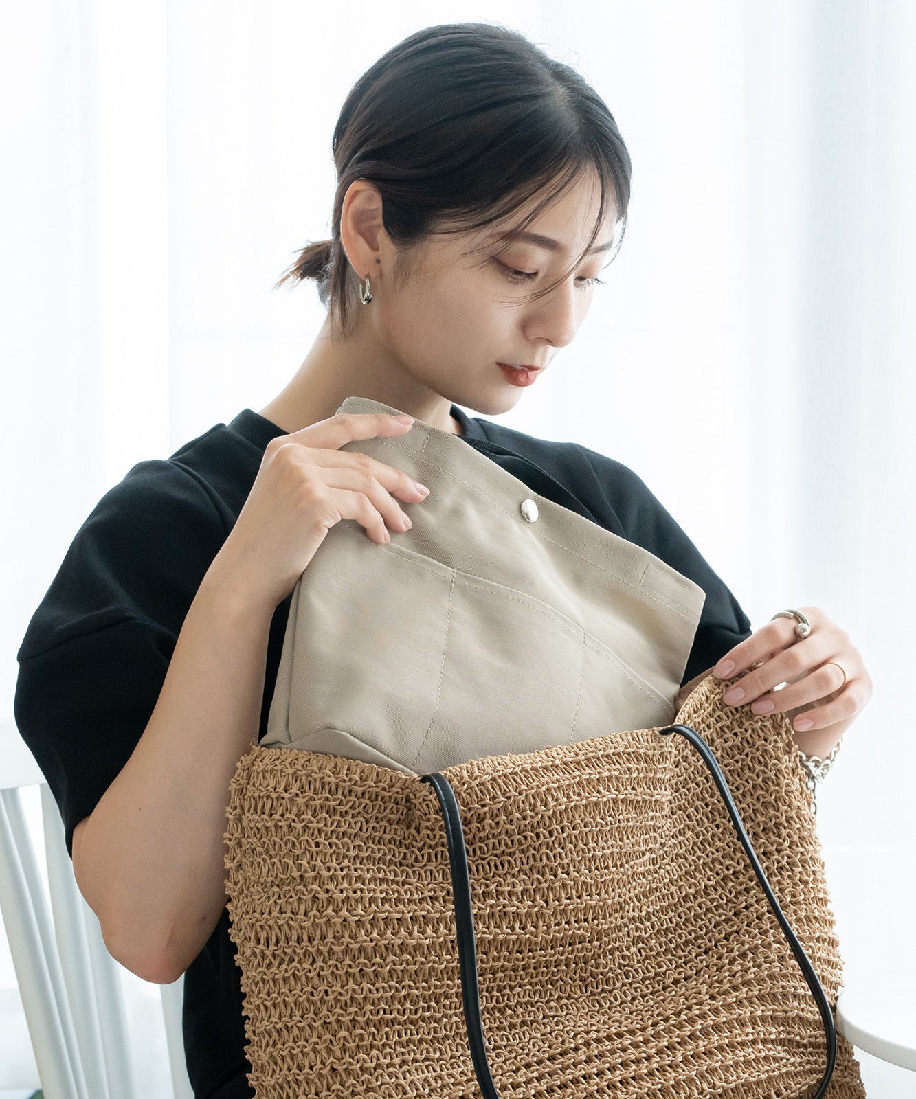 Rename ナイロン ポートレート バックインバッグ