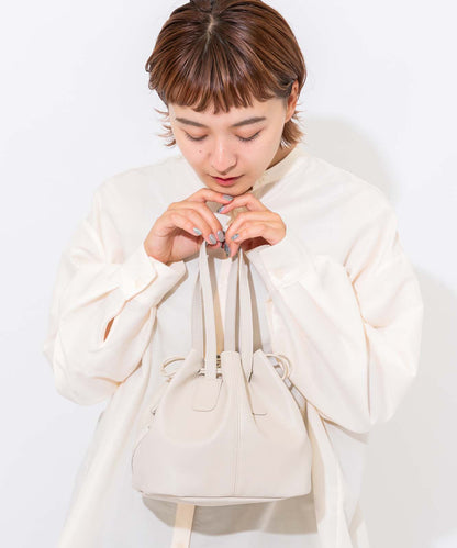 Rename フェイクレザー ３WAY 巾着トートバッグ 巾着バッグ RSG20028