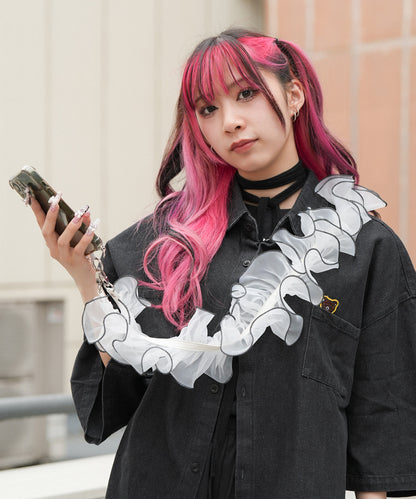 Rename チュールフリル シアー スマホショルダー マルチストラップ レディース