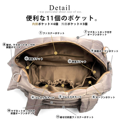 【 Rename 】キルティング 2way マザーズバッグ トートバッグ ショルダーバッグ RTN23058