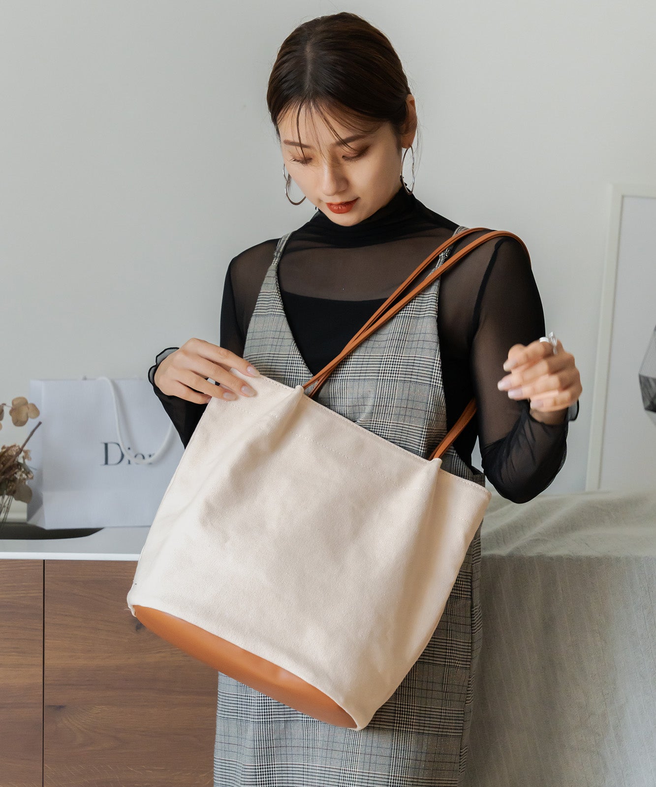 Rename カゴ キャンバス トートバッグ かごバッグ メンズ レディース