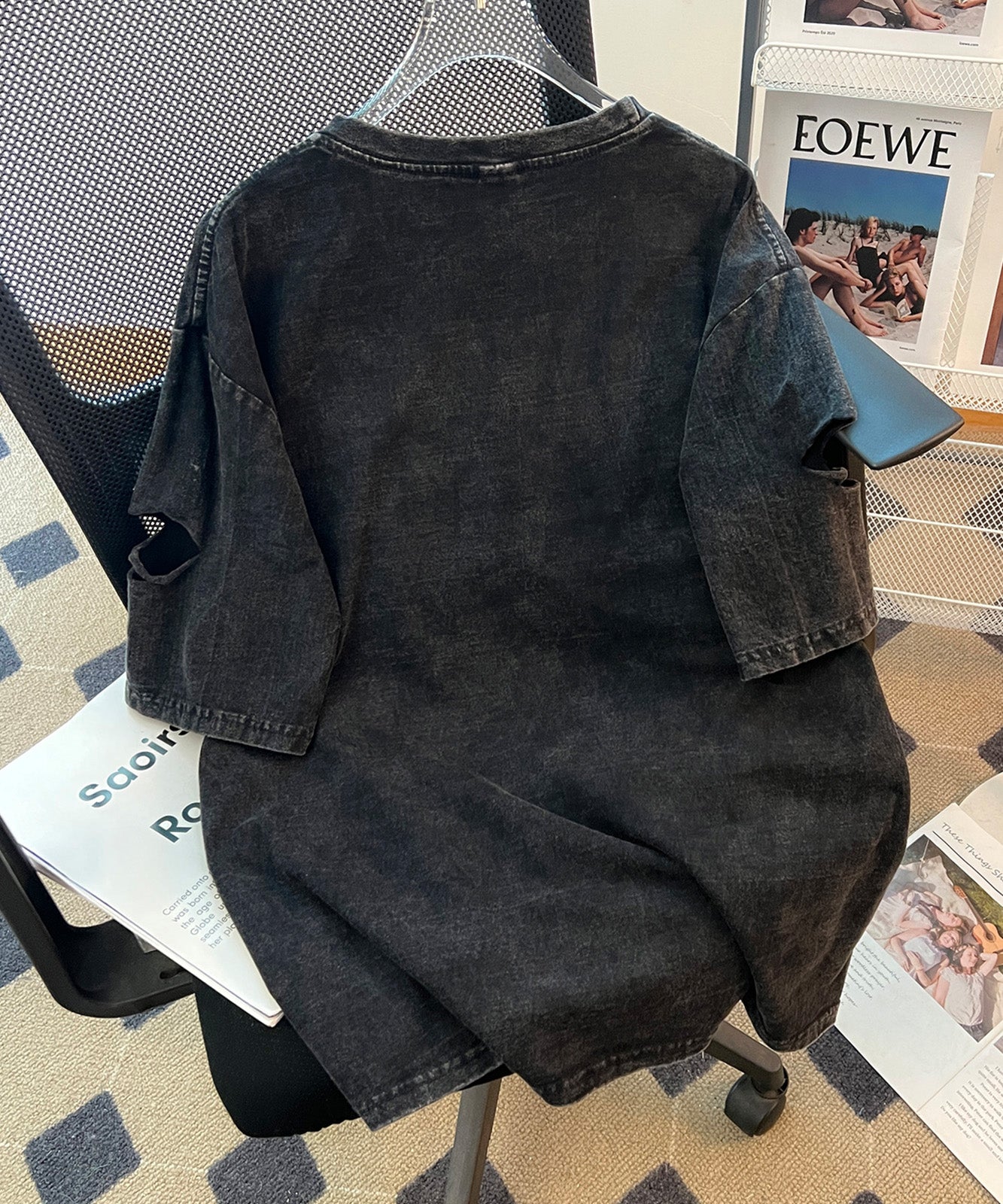 DEVICE select タイガープリント ダメージ加工 ピグメント 半袖 Tシャツ メンズ レディース