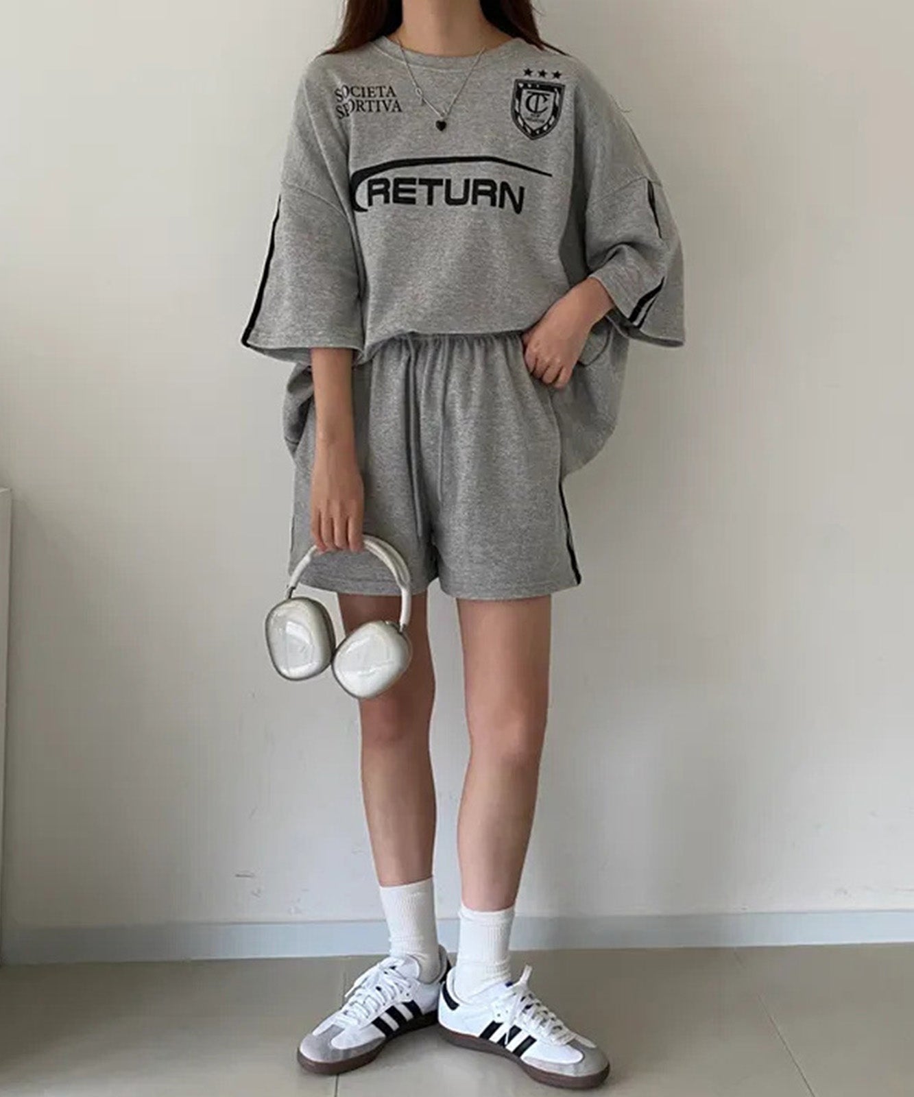 DEVICE select ユニフォームTシャツ トップス＆ショートパンツ 2点セット ルームウェア セットアップ ワンマイルウェア レディース