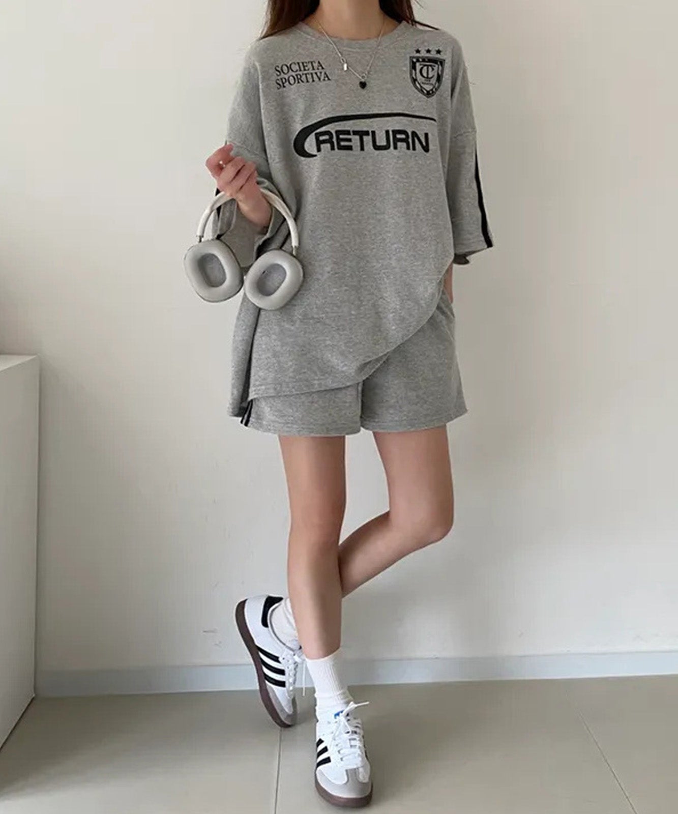 DEVICE select ユニフォームTシャツ トップス＆ショートパンツ 2点セット ルームウェア セットアップ ワンマイルウェア レディース