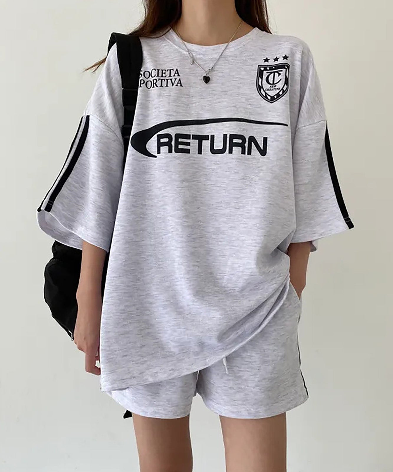 DEVICE select ユニフォームTシャツ トップス＆ショートパンツ 2点セット ルームウェア セットアップ ワンマイルウェア レディース