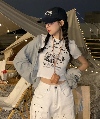 DEVICE select グラフィック キャンプ アウトドア プリント 半袖Tシャツ メンズ レディース