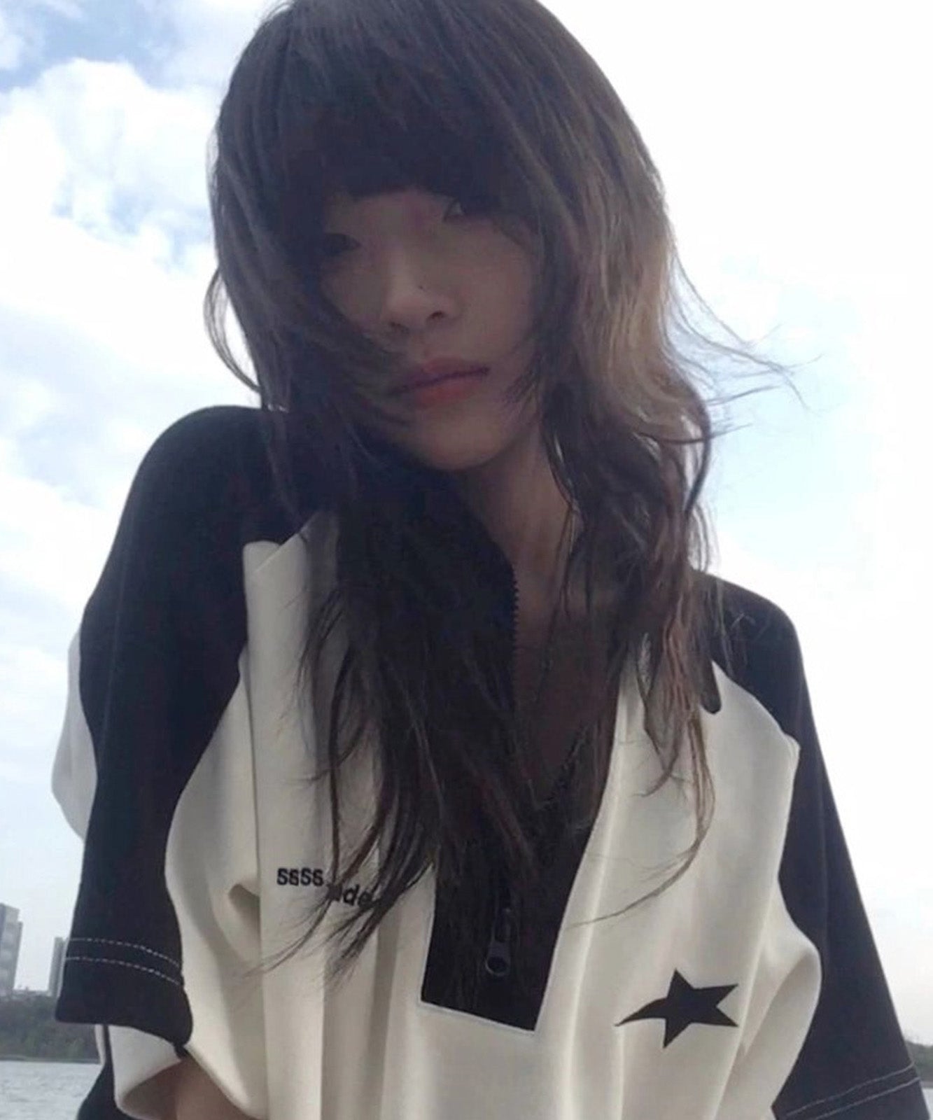 DEVICE select ハーフジップ スター ビッグシルエット 半袖 ポロシャツ Tシャツ メンズ レディース
