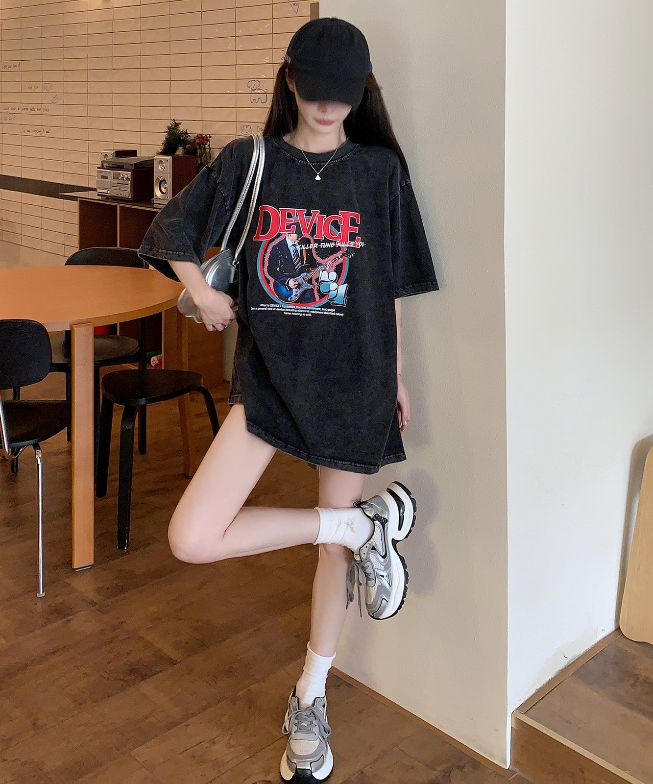 DEVICE select AIデザイン ロック バンド ピグメント ヴィンテージライク 古着風 Tシャツ メンズ レディース