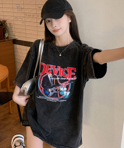 DEVICE select AIデザイン ロック バンド ピグメント ヴィンテージライク 古着風 Tシャツ メンズ レディース